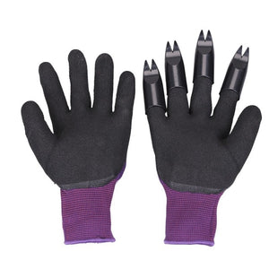1 Pair Garden Gloves 4 ABS Plastic Garden Genie Rubber Gloves With Claws Quick Easy to Dig and Plant For Digging Planting