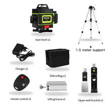 Load image into Gallery viewer, 16/12 Lines 4D Laser Level green line SelfLeveling 360 Horizontal And Vertical Super Powerful Laser level green Beam laser level