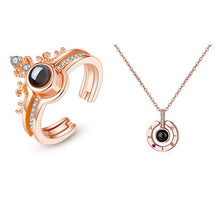 Load image into Gallery viewer, Rose Gold&amp;Silver 100 languages I love you necklace For couples Romantic Love Memory necklace for wedding party Jewelry