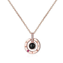 Load image into Gallery viewer, Rose Gold&amp;Silver 100 languages I love you necklace For couples Romantic Love Memory necklace for wedding party Jewelry