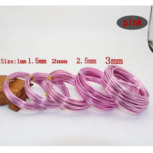Load image into Gallery viewer, Diy color aluminum wire 3/2.5/2.0/1.5/1mm aluminum wire jewelry process material wire soft aluminum wire aluminum wire 10-5m